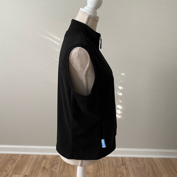 Black Zip Fleece Vest Light blue details - Picture 3 of 10